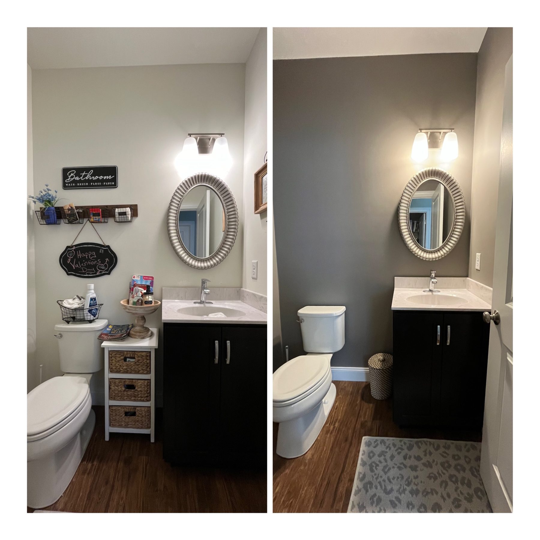 A bathroom before and after painting by Pitcher Perfect Painting